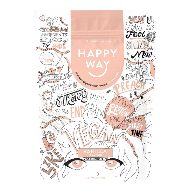 HappyWay - Vegan Protein Powder 1kg - Vanilla