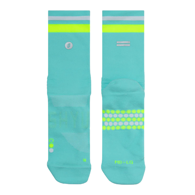 SHYU - Racing Socks - Electric/Volt/White (Flat lay)