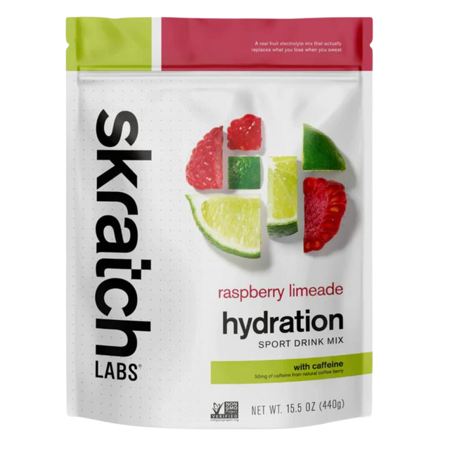 Skratch Labs - Sport Hydration Drink Mix Bag - Raspberry Limeade (with caffeine)