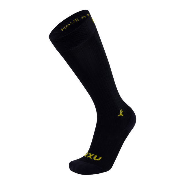 2XU-Flight-Compression-Sock-Black-Yellow