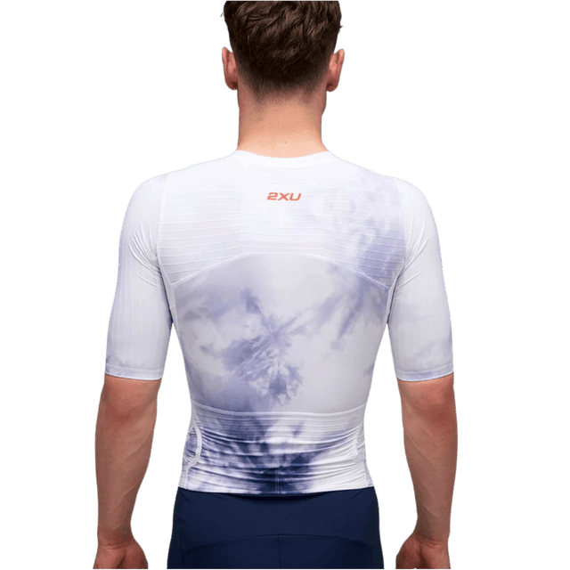 2XU - Mens Light Speed React Sleeved Trisuit - Marble Acid/Midnight - Aid Station