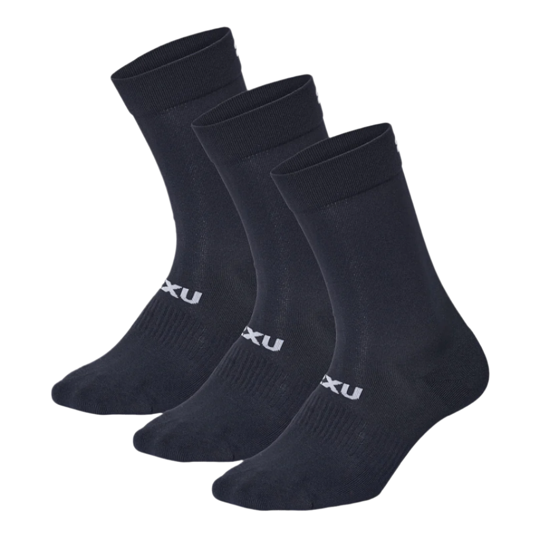 2XU - Crew Socks 3 Pack - Black/White