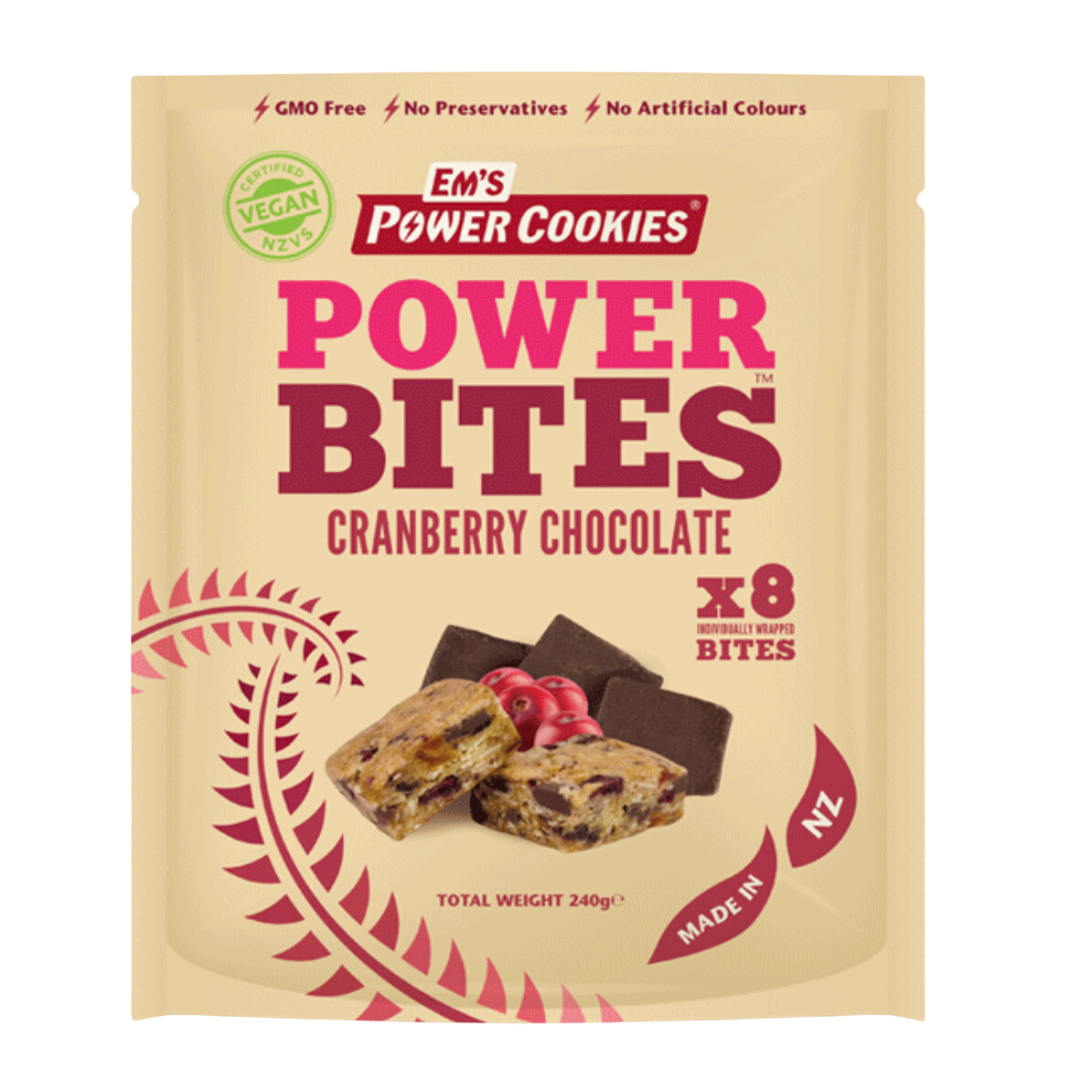 Em's Power Cookies - Power Bites - Cranberry Chocolate (Vegan)