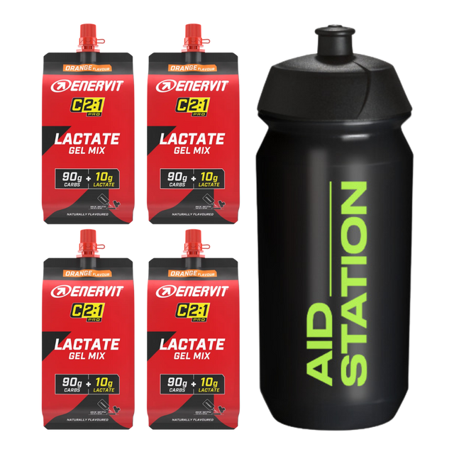 Enervit - C2:1PRO Lactate Gel Mix Drink Bottle Bundle (4 Gel Mixes)