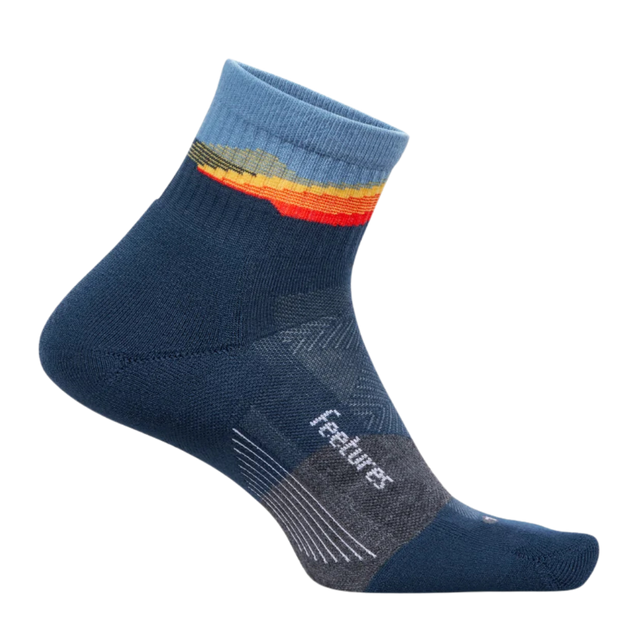 Feetures - Trail Max Cushion Quarter - Tectonic Navy - Aid Station