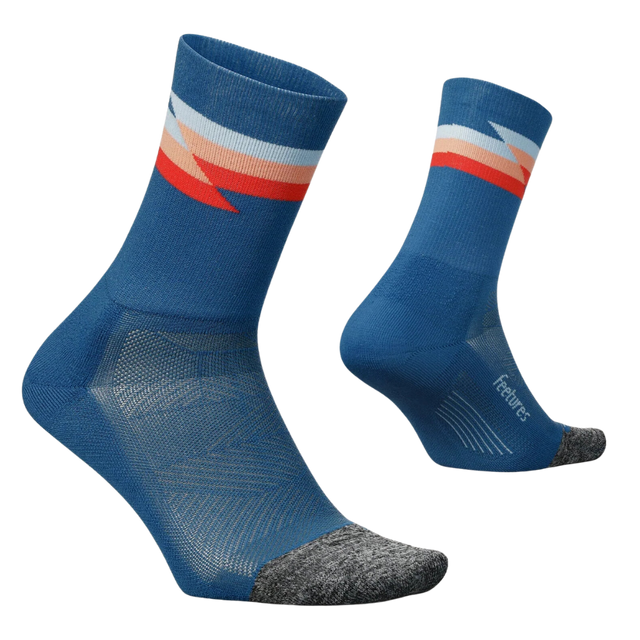 Feetures - Elite Ultra Light Cushion Mini-Crew - Synthwave Blue