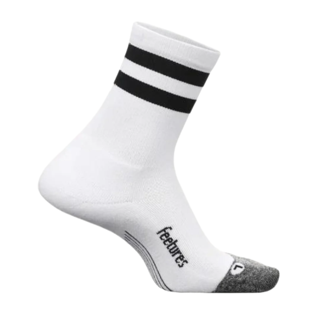 Feetures - Elite Light Cushion Mini-Crew - White High Top Stripe