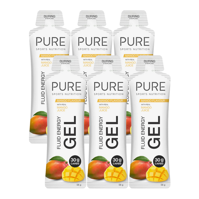 PURE Sports Nutrition - Fluid Energy Gels - Mango 30g - Pack of 6