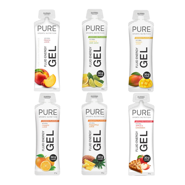 PURE Sports Nutrition - Caffeine-free Fluid Energy Gels - Variety Pack