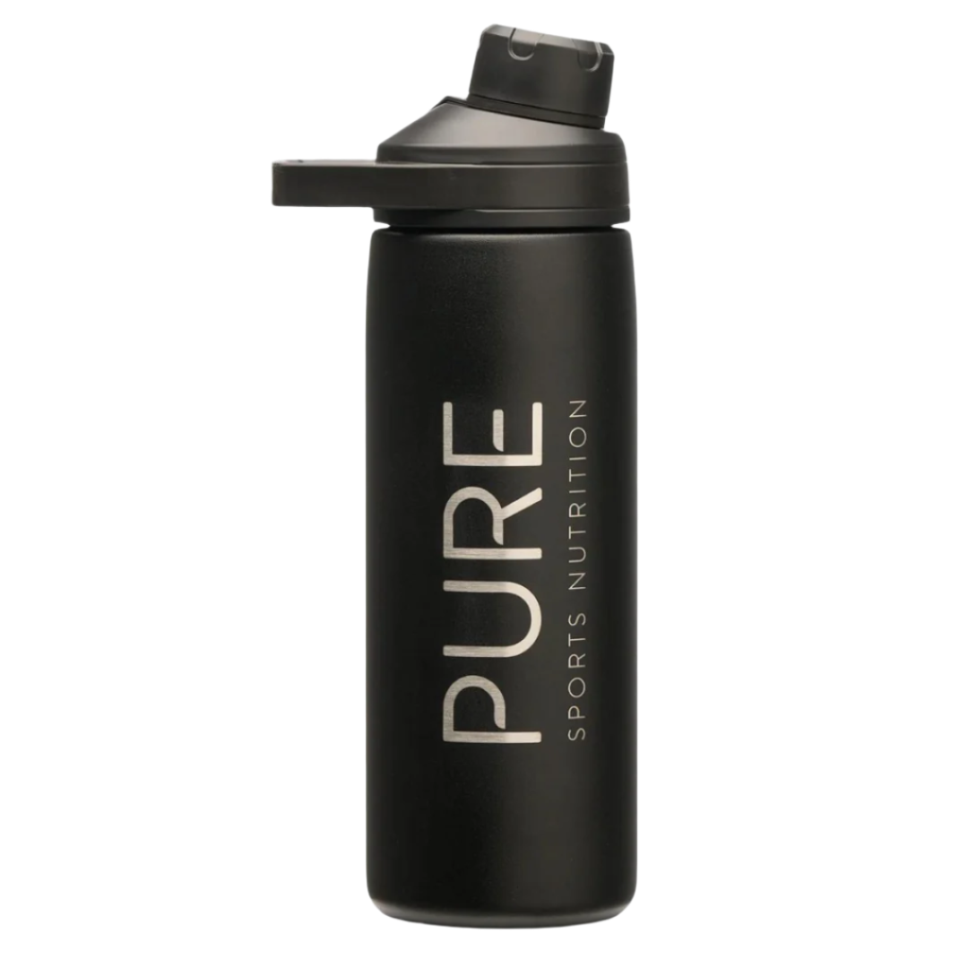 Pure Sports Nutrition - Insulated Stainless Steel Bottle - 600ml (Black)