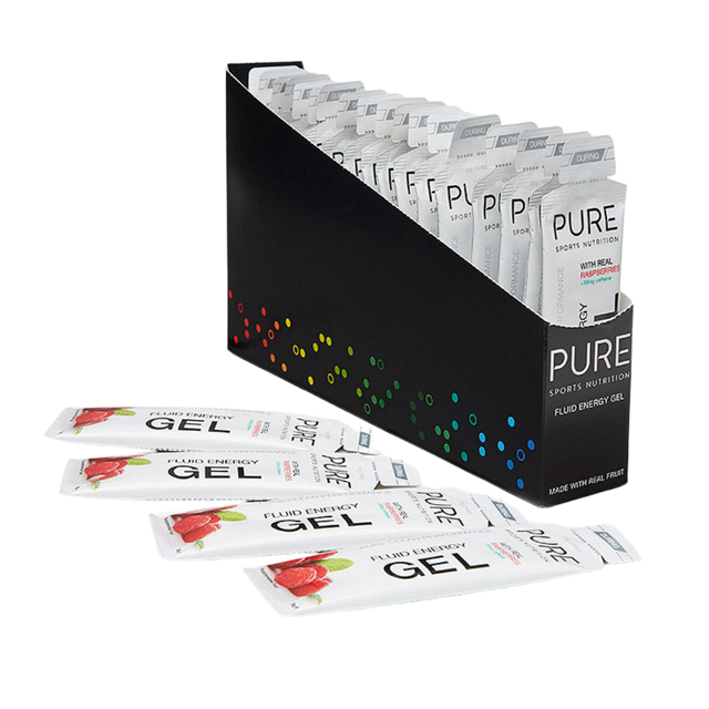 Pure Sports Nutrition - Fluid Energy Gels - Raspberry (with caffeine)