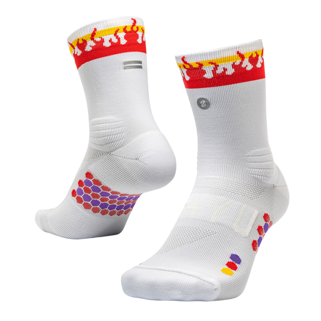 SHYU - Racing Socks - White/Flame/Amber