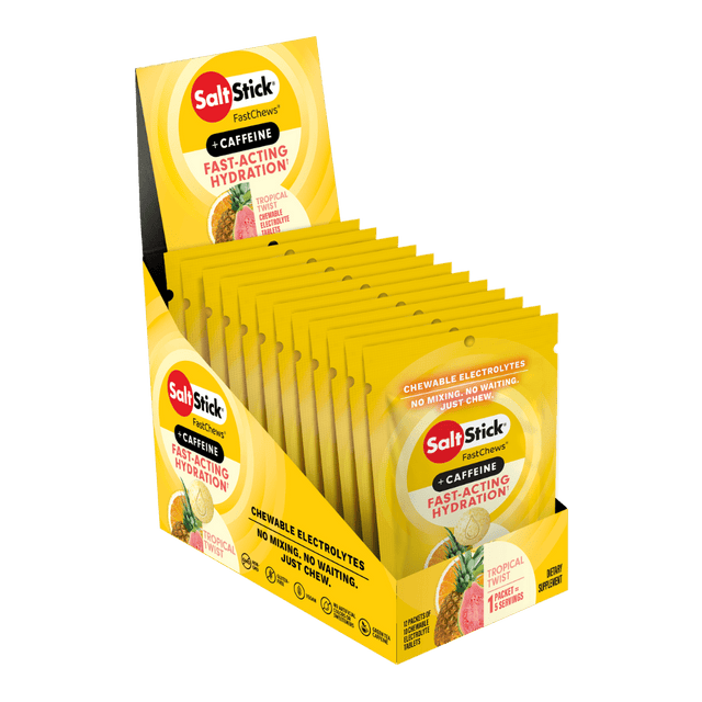 SaltStick - Electrolyte FastChews + Caffeine Sachet - Tropical Twist - Aid Station