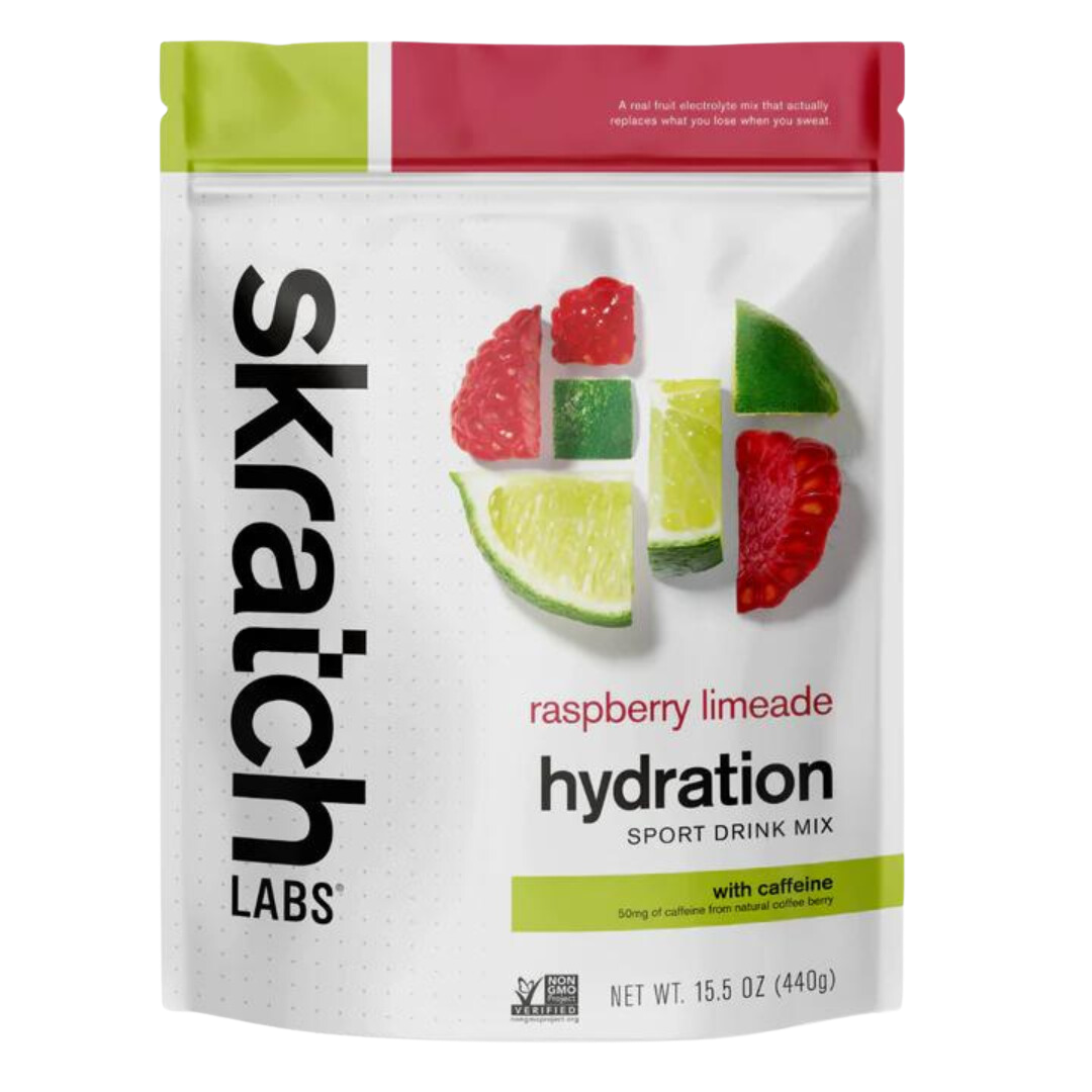 Skratch Labs - Sport Hydration Drink Mix Bag - Raspberry Limeade (with caffeine)