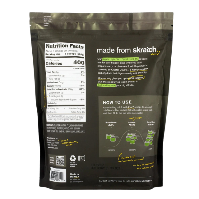 Skratch Labs - Super High-Carb Sport Drink Mix Pouch - Lemon & Lime