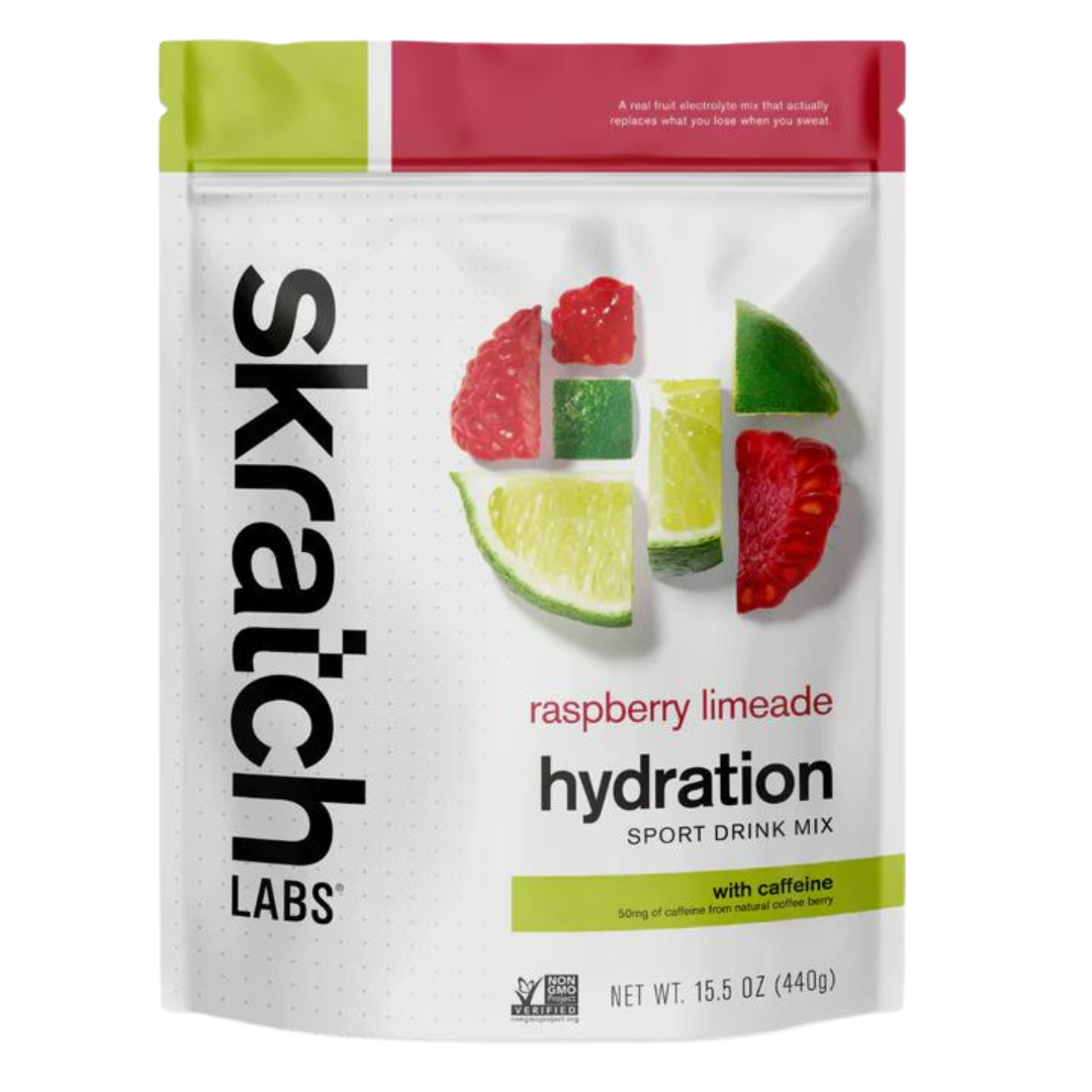 Skratch Labs - Sport Hydration Drink Mix Bag - Raspberry Limeade (with caffeine)