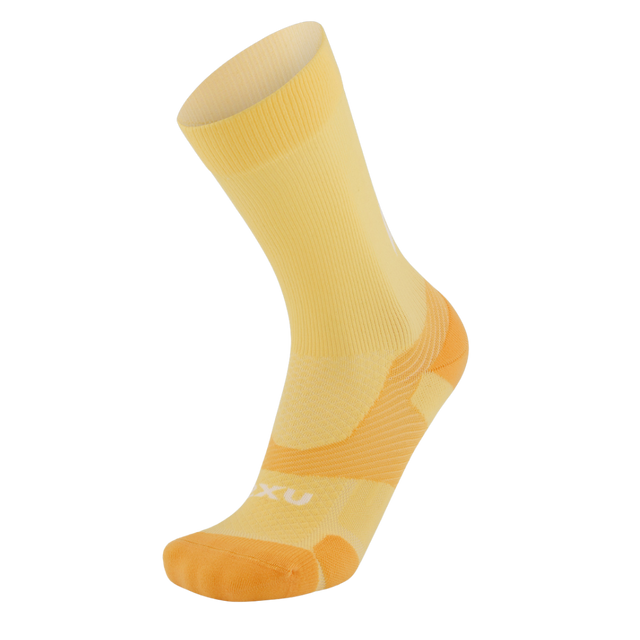 2XU - Vectr Light Cushion Crew Socks - Pixel Lemon/White