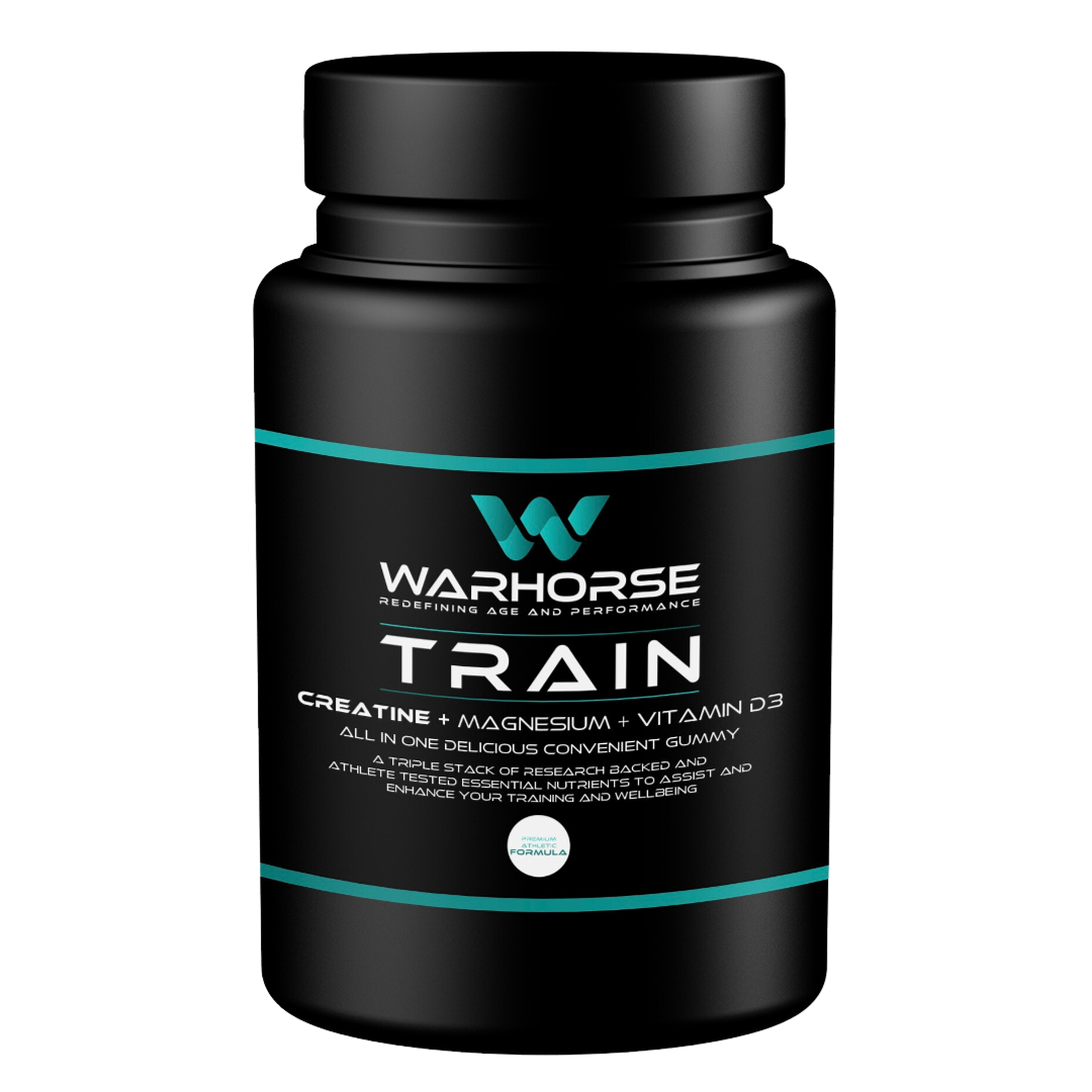 Warhorse Train Gummies featuring creatine, magnesium and vitamin D3.