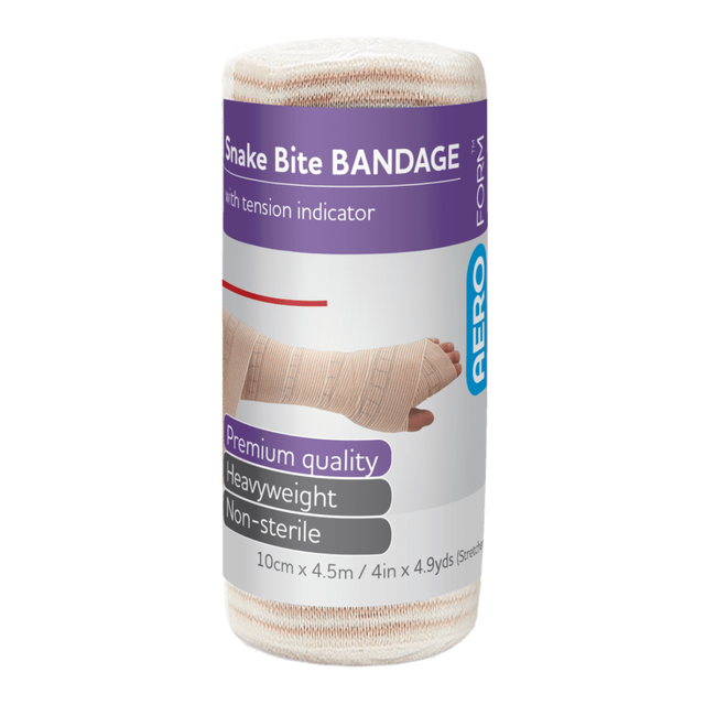 AEROFORM - Short Snake Bite Bandage with Indicator - 10cm x 4M Wrap