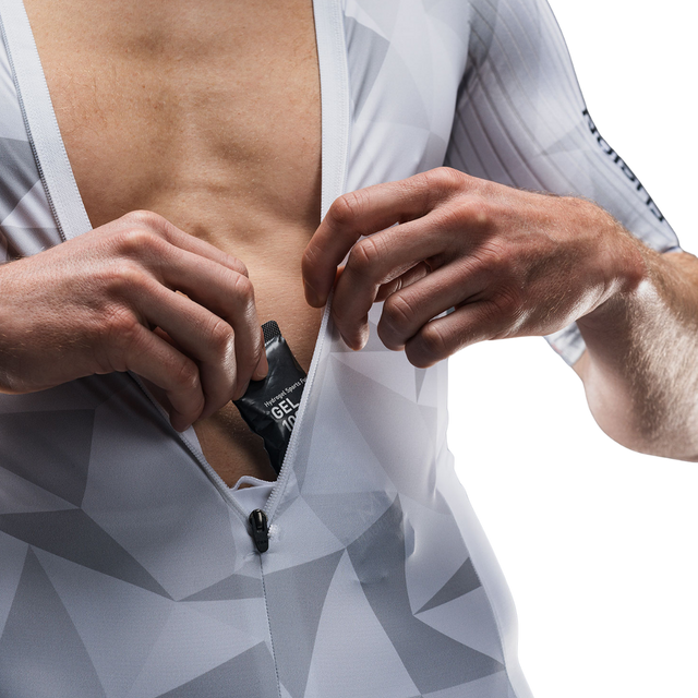 FUSION - Tempo! ONE Men's Tri Suit - White/Grey (Pocket)