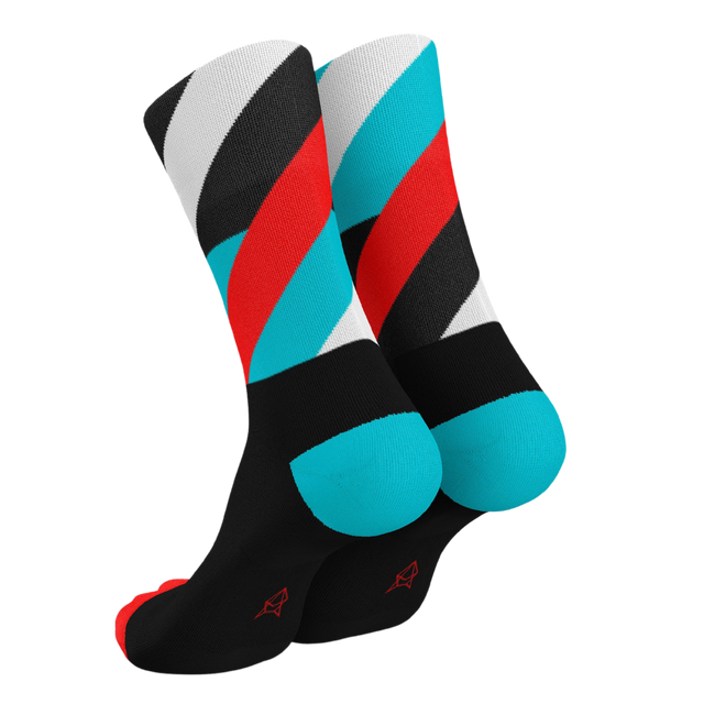 Incylence - Running Loops Long Sock - Black Cyan Inferno