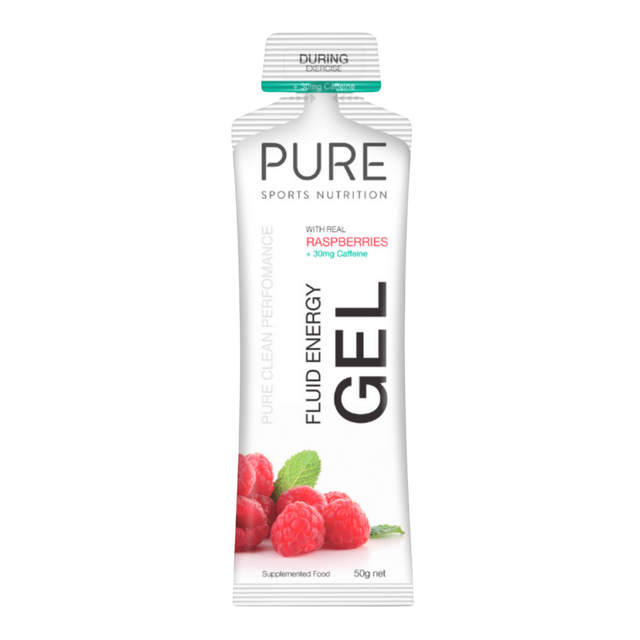 PURE Sports Nutrition - Fluid Energy Gels - Raspberry (with caffeine)