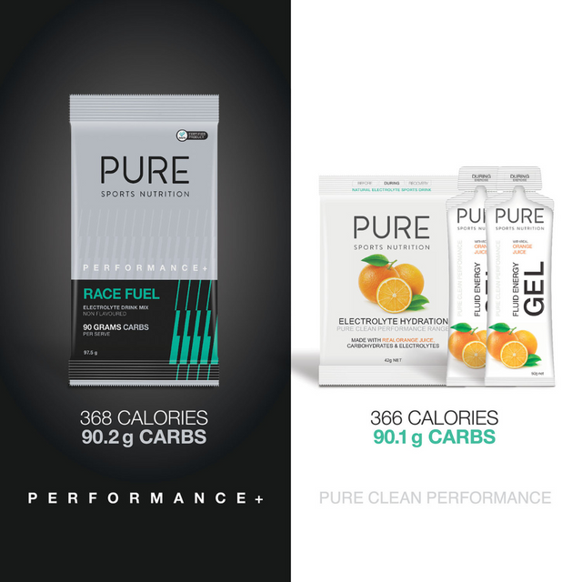 Pure Sports Nutrition - Performance+ Race Fuel Drink Mix Sachet - 98g - Info