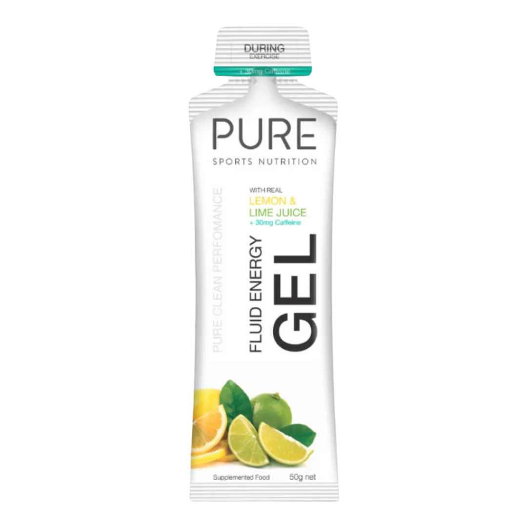 Pure Sports Nutrition - Fluid Energy Gels - Lemon Lime (with caffeine) (50g)