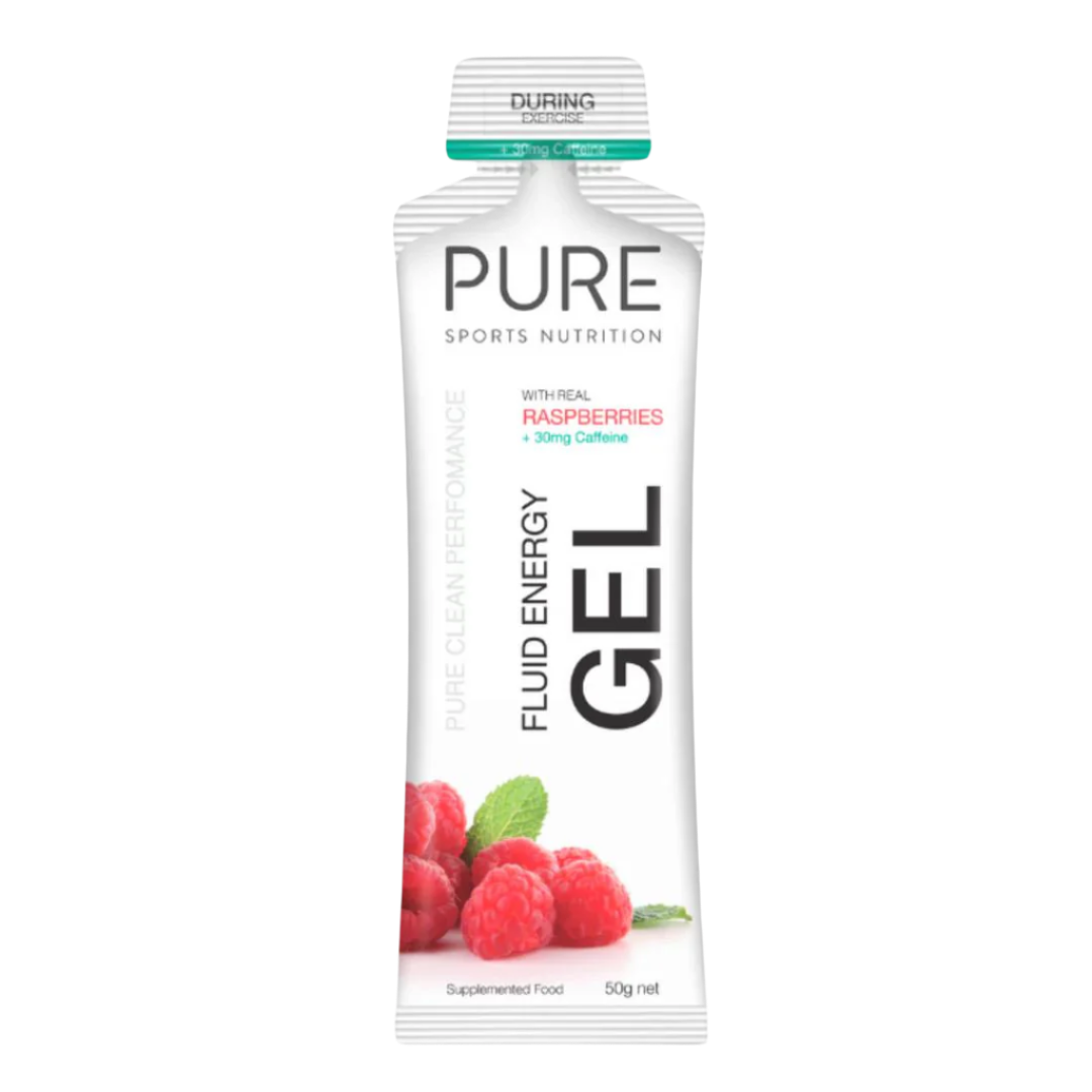 Pure Sports Nutrition - Fluid Energy Gels - Raspberry (with caffeine) (50g)