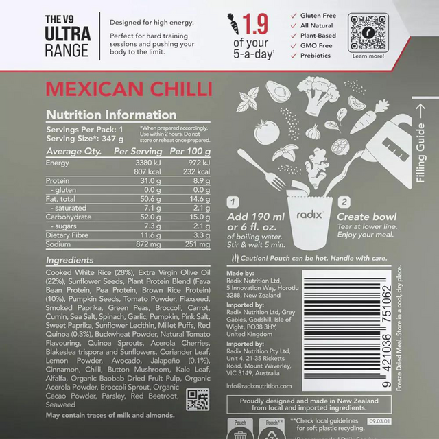 Radix Nutrition - Ultra Meals v9.0 - Mexican Chilli (800Kcal)