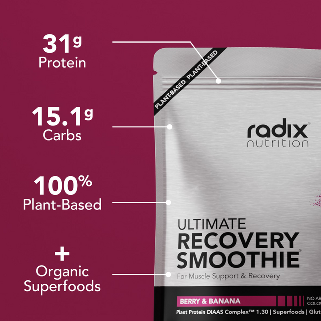 Radix Nutrition - Recovery Smoothie V2 Bag | Plant-Based - Plant-Based Berry & Banana (1kg) - Info