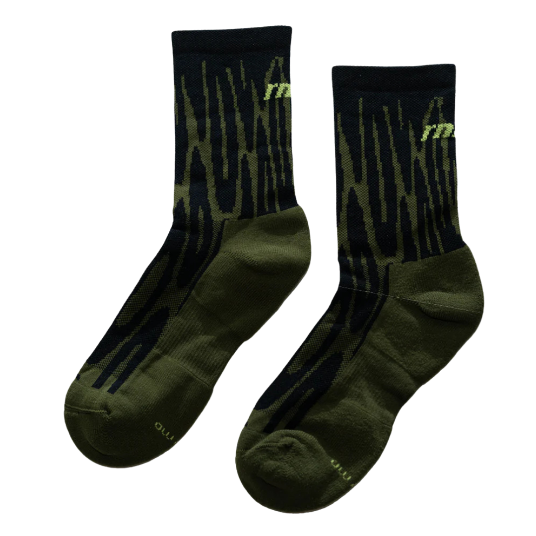 RNNR - Marathon Crew Sock - Drippy Cheetah Green