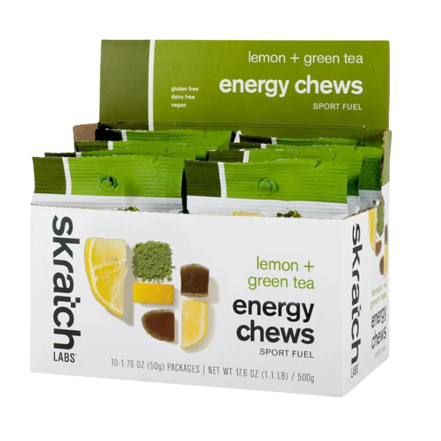 Skratch Labs - Sport Energy Chews - Green Tea & Lemon (with caffeine) - Box