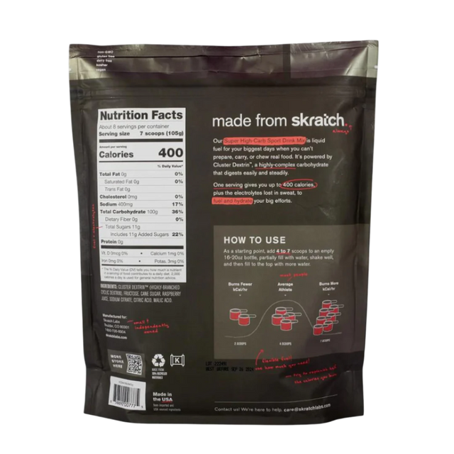 Skratch Labs - Super High-Carb Sport Drink Mix Pouch - Raspberry