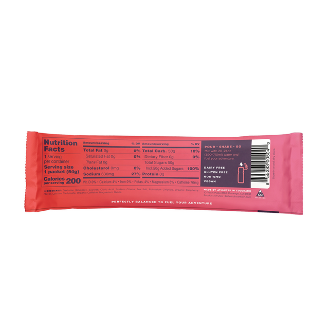 Tailwind Nutrition - Endurance Fuel Stick - Raspberry (Caffeinated) (54g) - Back