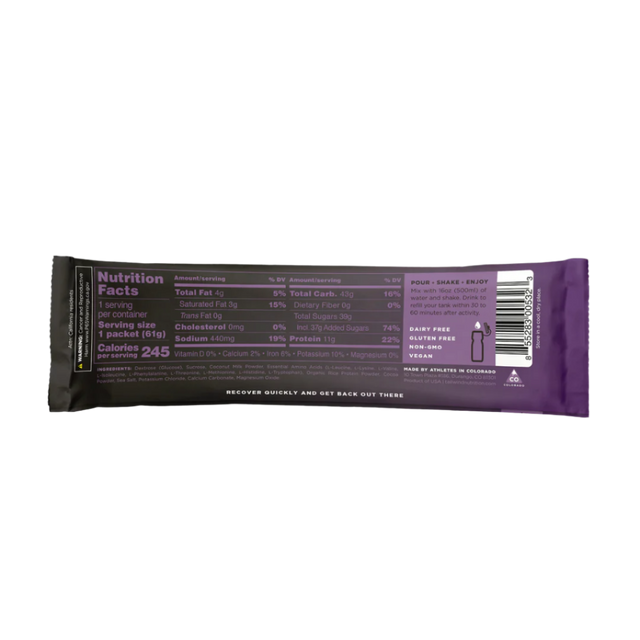 Tailwind Nutrition - Recovery Mix Stick - Chocolate (61g) - Back