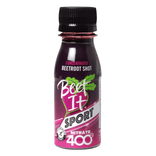 Beet It Sport delivers 400mg of nitrate per shot.