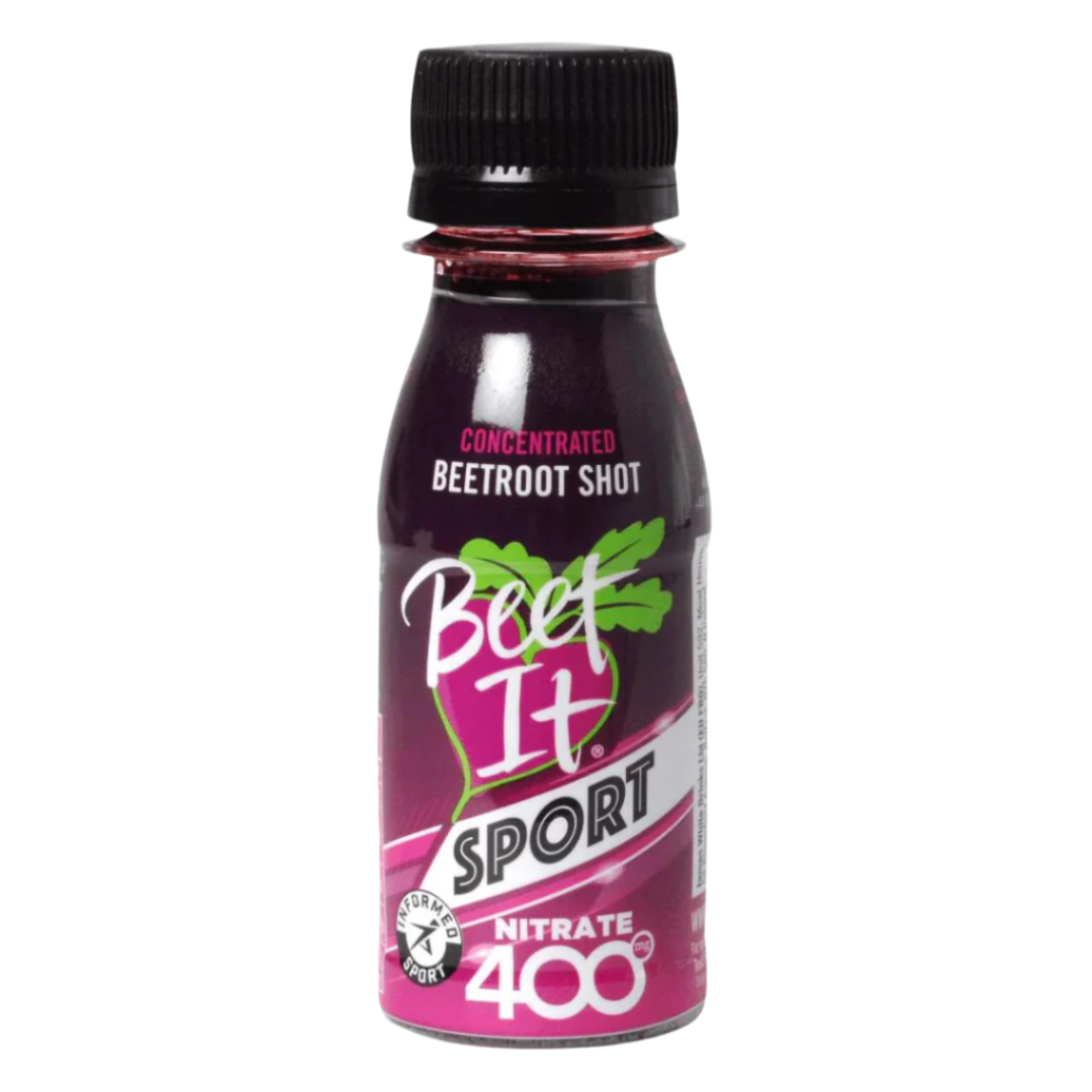 Beet It Sport delivers 400mg of nitrate per shot.